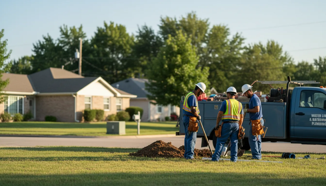 Residential water line and bathroom plumbing service in Marlboro, NJ